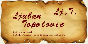 Ljuban Topolović vizit kartica